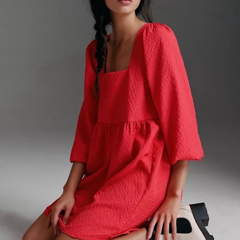 Anthropologie Amadi Square Neck Babydoll Dress